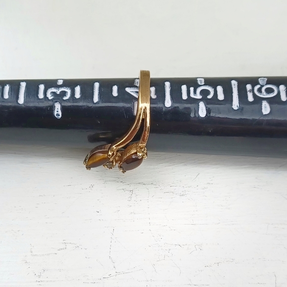 DAC Brown Stone Gold Ring  (VTG) - Picture 10 of 11